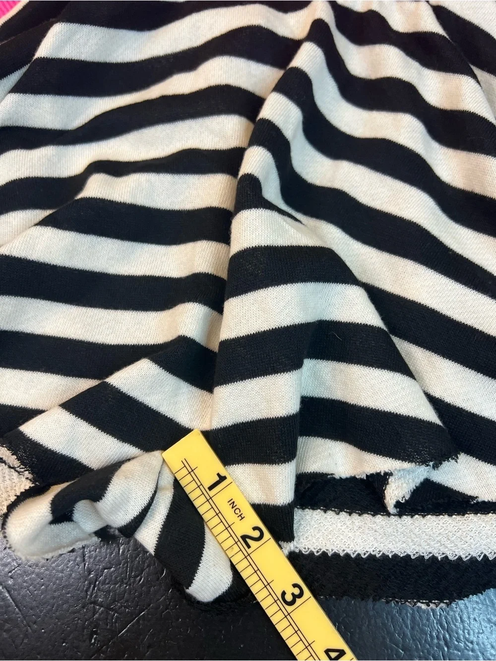 Bucketlist NWT Black White Pink Striped Flowy Skater Pull On Shorts Sz M Raw Hem